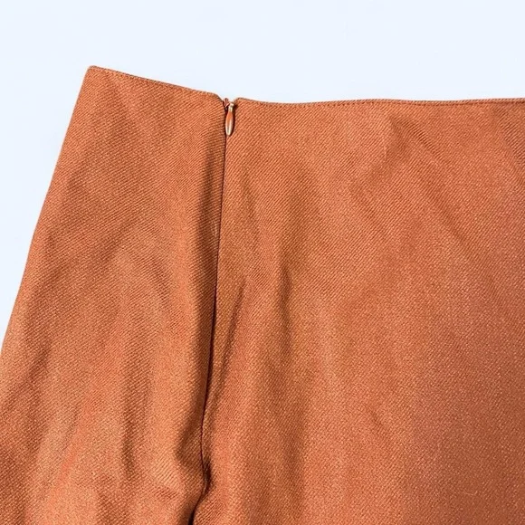 NWT Prada Brown Midi A-line Skirt Pleated Wool New Classic Designer Italy - Picture 5 of 8